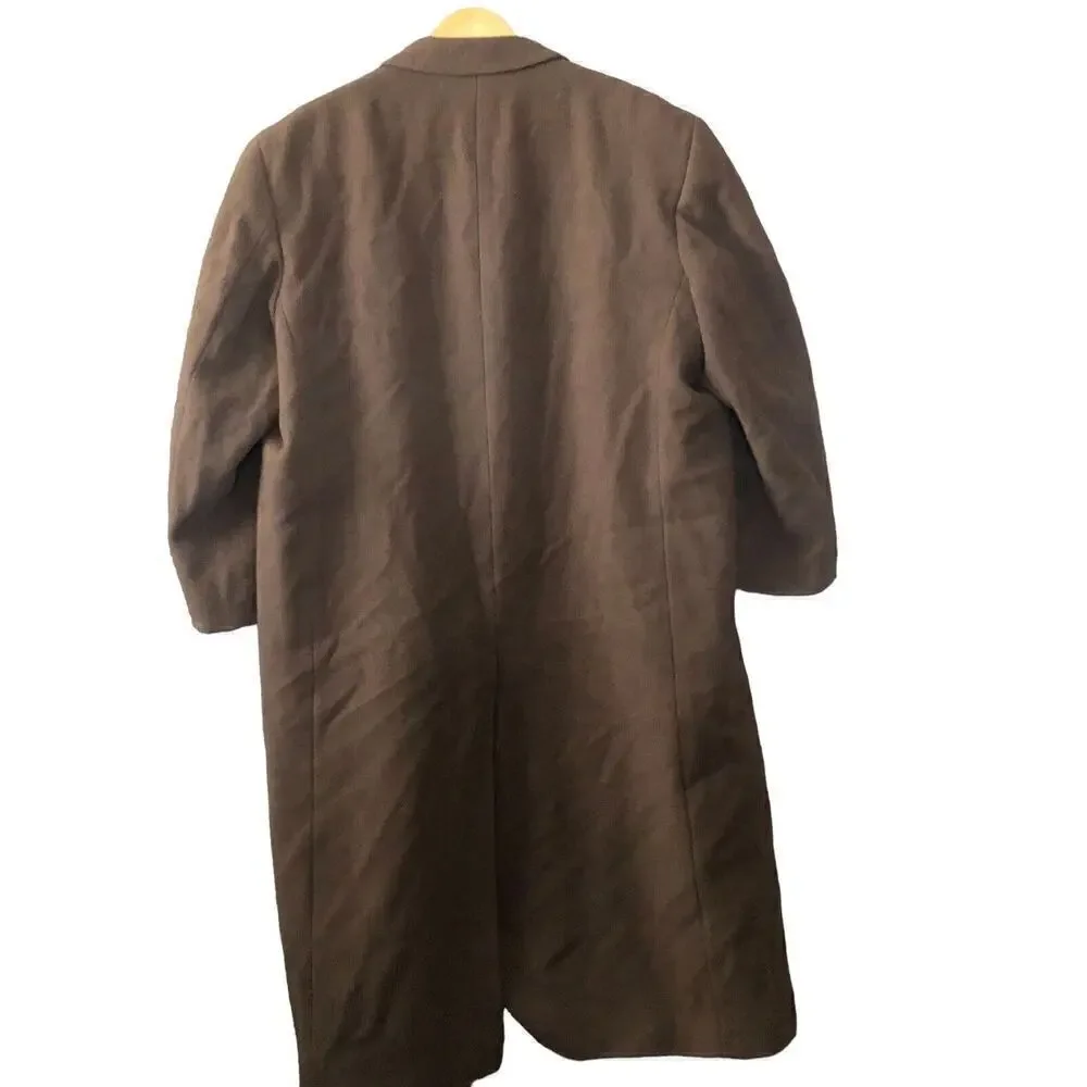SILVER CLOUD wool/nylon/cashmere Blend Brown/Rust Dress overcoat size 46 Long